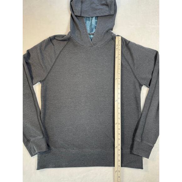 Lululemon Men's Gray Hoodie Reversible Active Pullover Shirt Large Black Teal - Picture 4 of 7